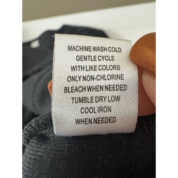 PAC Small Black Baby Tee Corset Long Sleeve Lettuce Hem Whimsigoth FairyGrunge - Picture 8 of 8